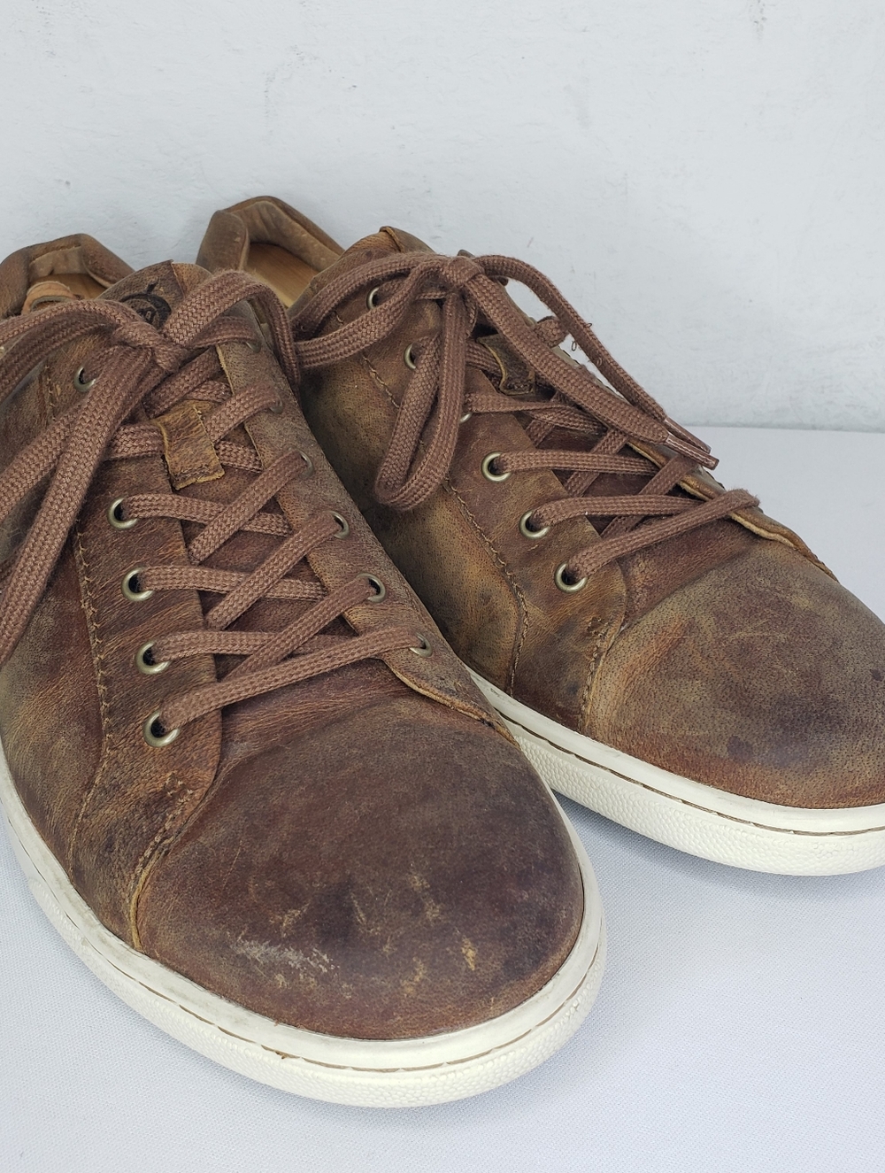Born Brown Leather Low-Top Comfort Sneakers Casual - Picture 11 of 13